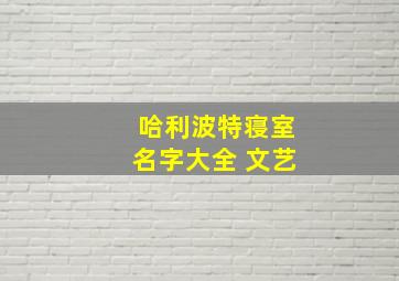 哈利波特寝室名字大全 文艺